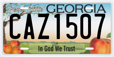 GA license plate CAZ1507