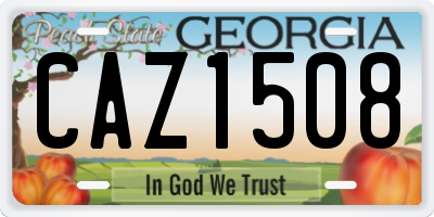 GA license plate CAZ1508