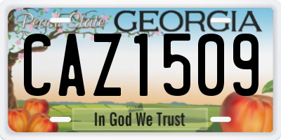 GA license plate CAZ1509