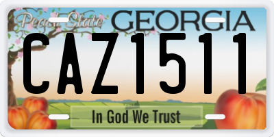 GA license plate CAZ1511