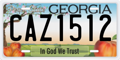 GA license plate CAZ1512