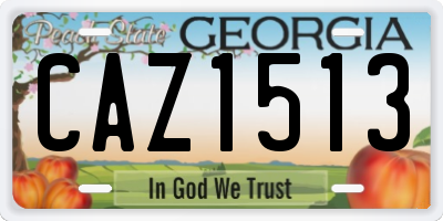 GA license plate CAZ1513