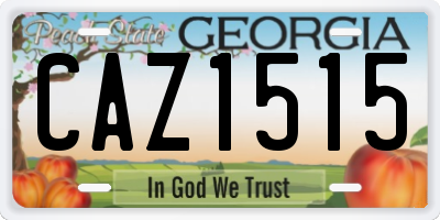 GA license plate CAZ1515