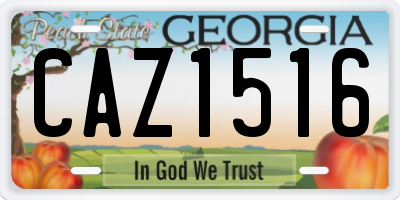 GA license plate CAZ1516