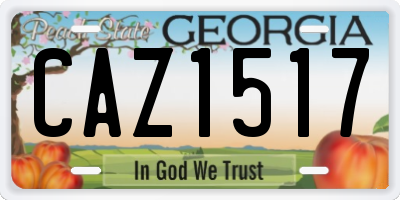 GA license plate CAZ1517