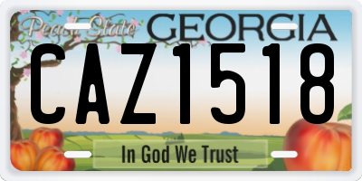 GA license plate CAZ1518