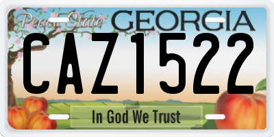 GA license plate CAZ1522