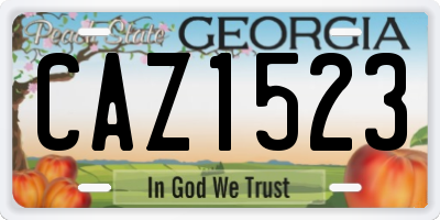 GA license plate CAZ1523