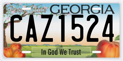 GA license plate CAZ1524