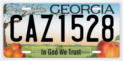 GA license plate CAZ1528