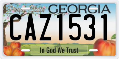 GA license plate CAZ1531