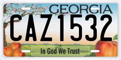 GA license plate CAZ1532