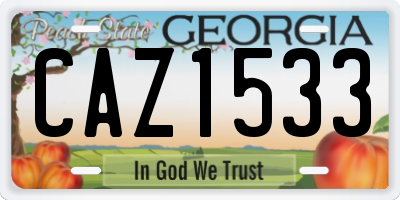 GA license plate CAZ1533