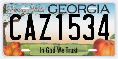 GA license plate CAZ1534