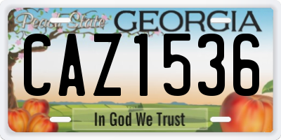 GA license plate CAZ1536