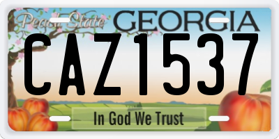 GA license plate CAZ1537