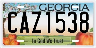 GA license plate CAZ1538