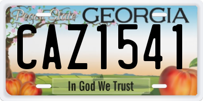 GA license plate CAZ1541