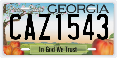 GA license plate CAZ1543