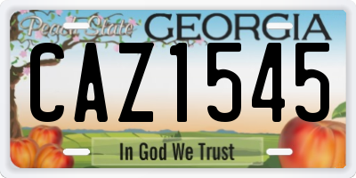 GA license plate CAZ1545