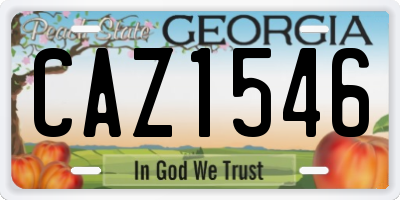 GA license plate CAZ1546