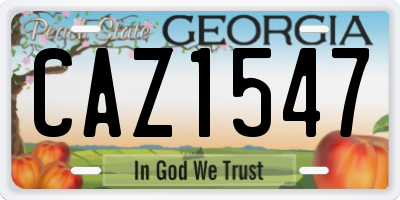 GA license plate CAZ1547