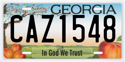 GA license plate CAZ1548