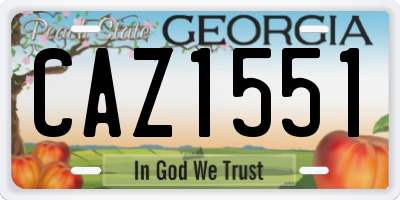 GA license plate CAZ1551