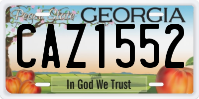 GA license plate CAZ1552