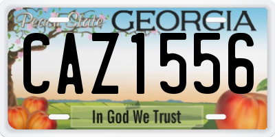 GA license plate CAZ1556