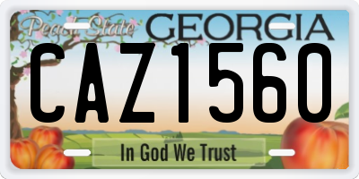 GA license plate CAZ1560