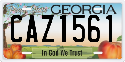 GA license plate CAZ1561