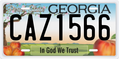 GA license plate CAZ1566