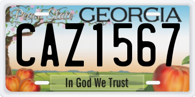 GA license plate CAZ1567