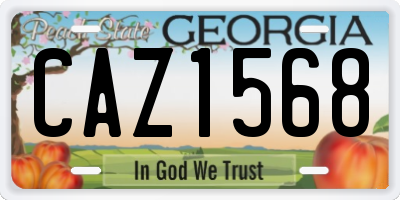 GA license plate CAZ1568