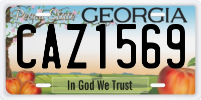 GA license plate CAZ1569