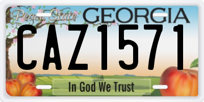 GA license plate CAZ1571