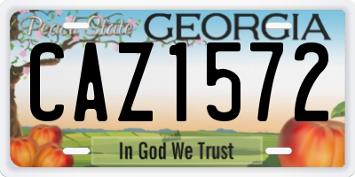 GA license plate CAZ1572