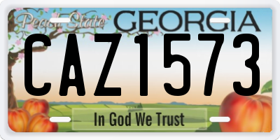 GA license plate CAZ1573