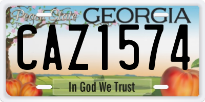 GA license plate CAZ1574