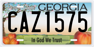 GA license plate CAZ1575