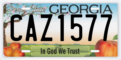 GA license plate CAZ1577