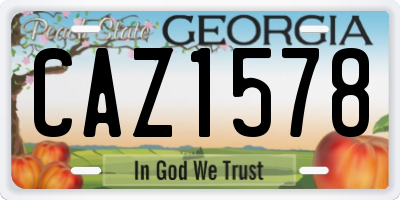 GA license plate CAZ1578