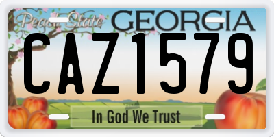 GA license plate CAZ1579