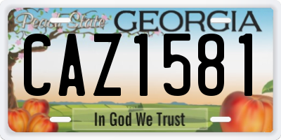 GA license plate CAZ1581