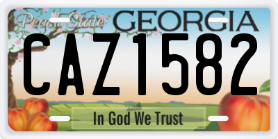 GA license plate CAZ1582