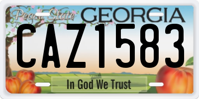 GA license plate CAZ1583