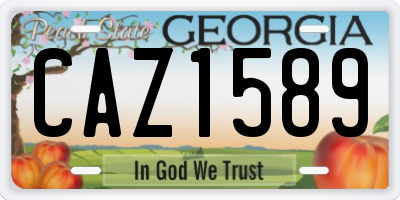 GA license plate CAZ1589