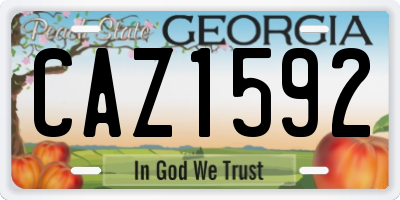 GA license plate CAZ1592