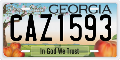 GA license plate CAZ1593